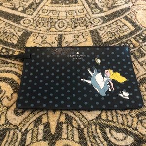 Kate Spade wristlet/pouch. Alice in Wonderland theme. NWOT